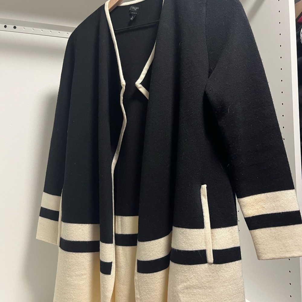 Talbots Petite Open-Front Long Cardigan